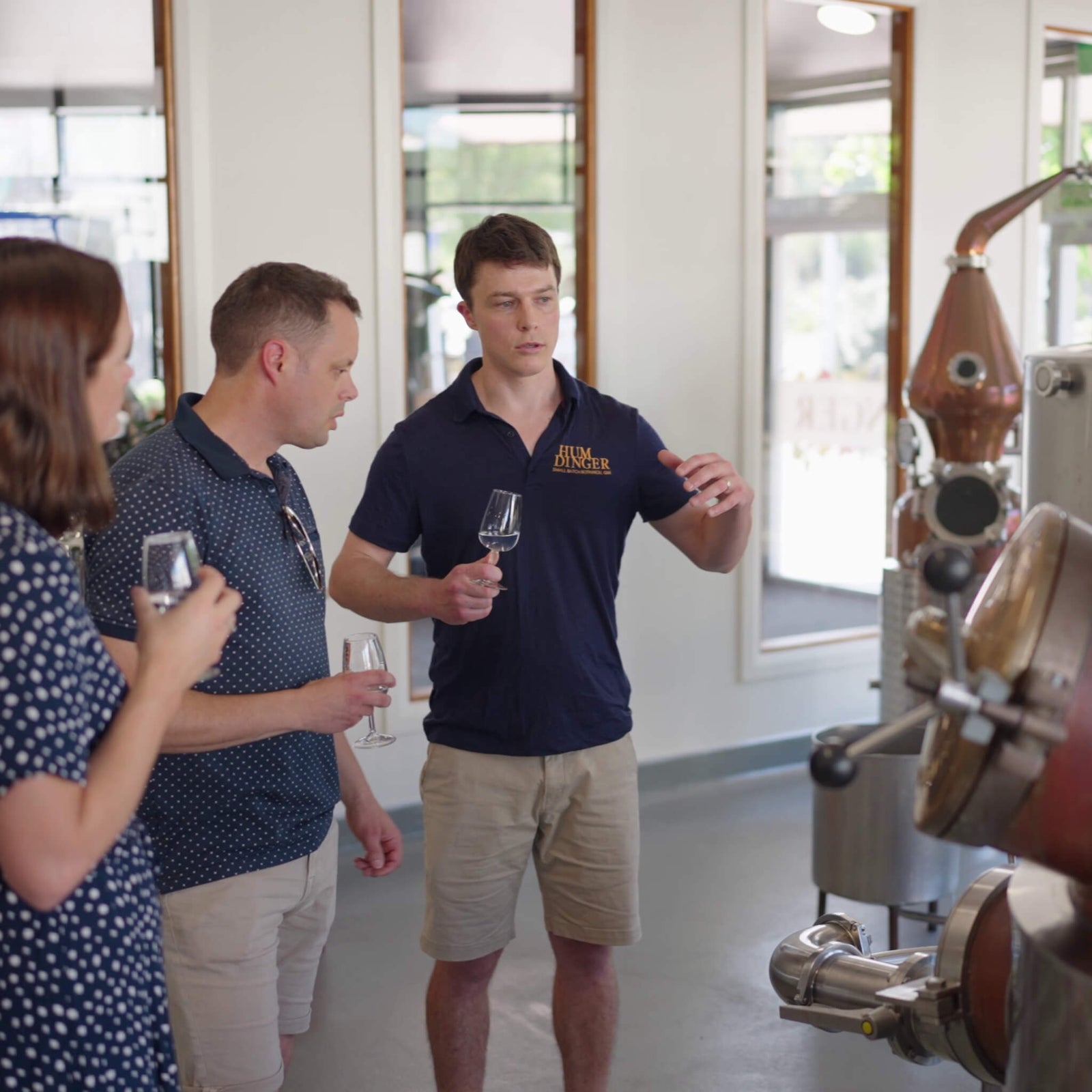 Humdinger gin distillery tour in action