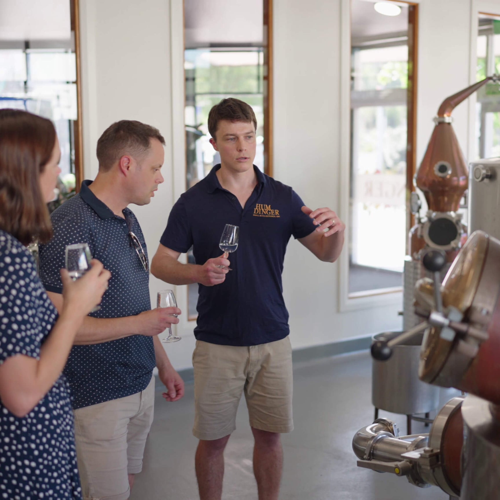 Humdinger gin distillery tour in action
