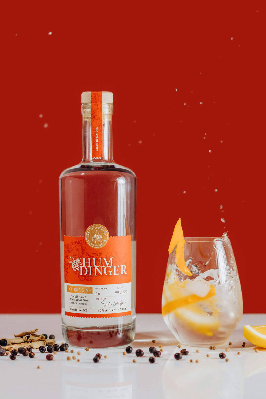Humdinger Premium Citrus Gin from Geraldine NZ