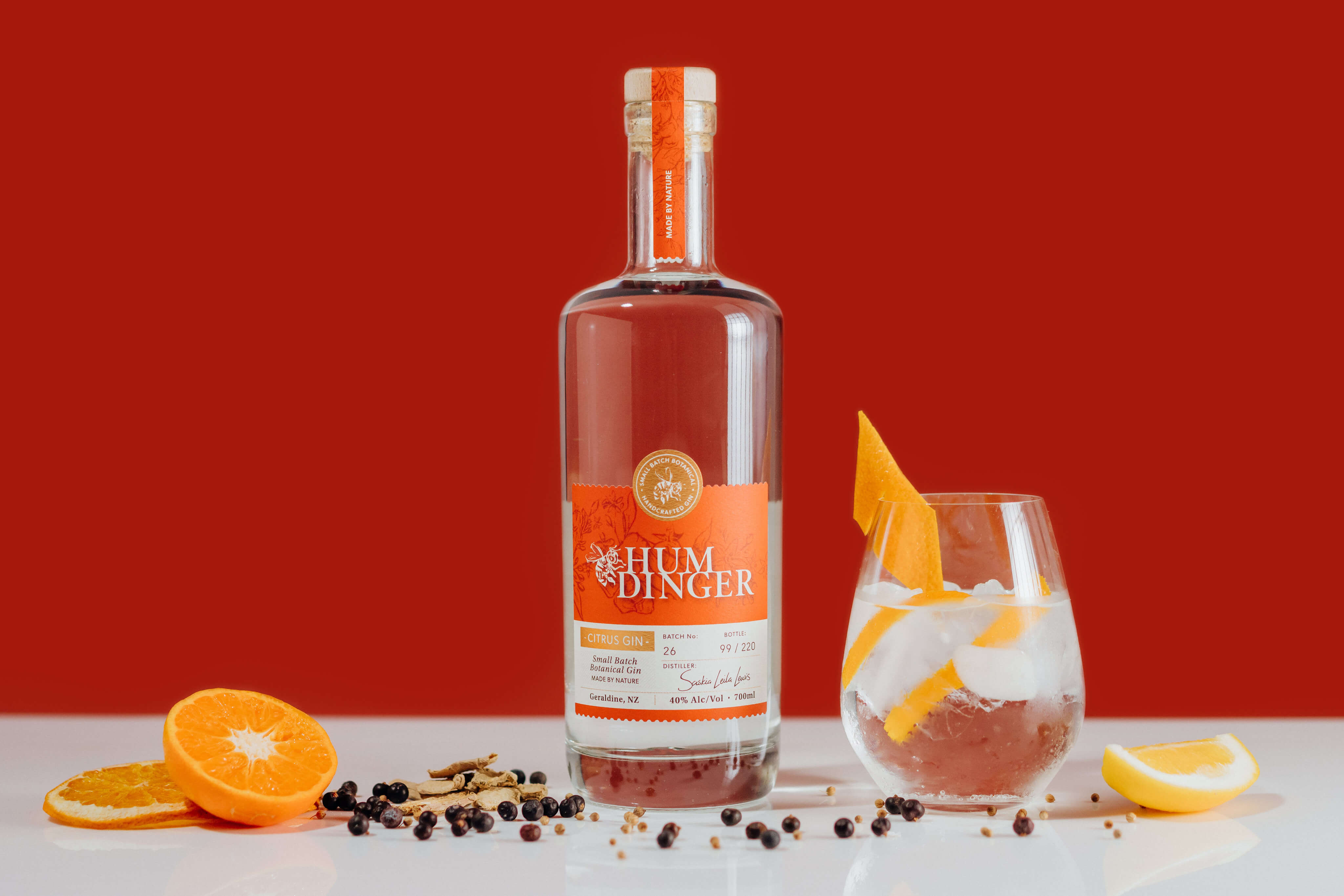 Craft Citrus Gin from Humdinger in Geraldine