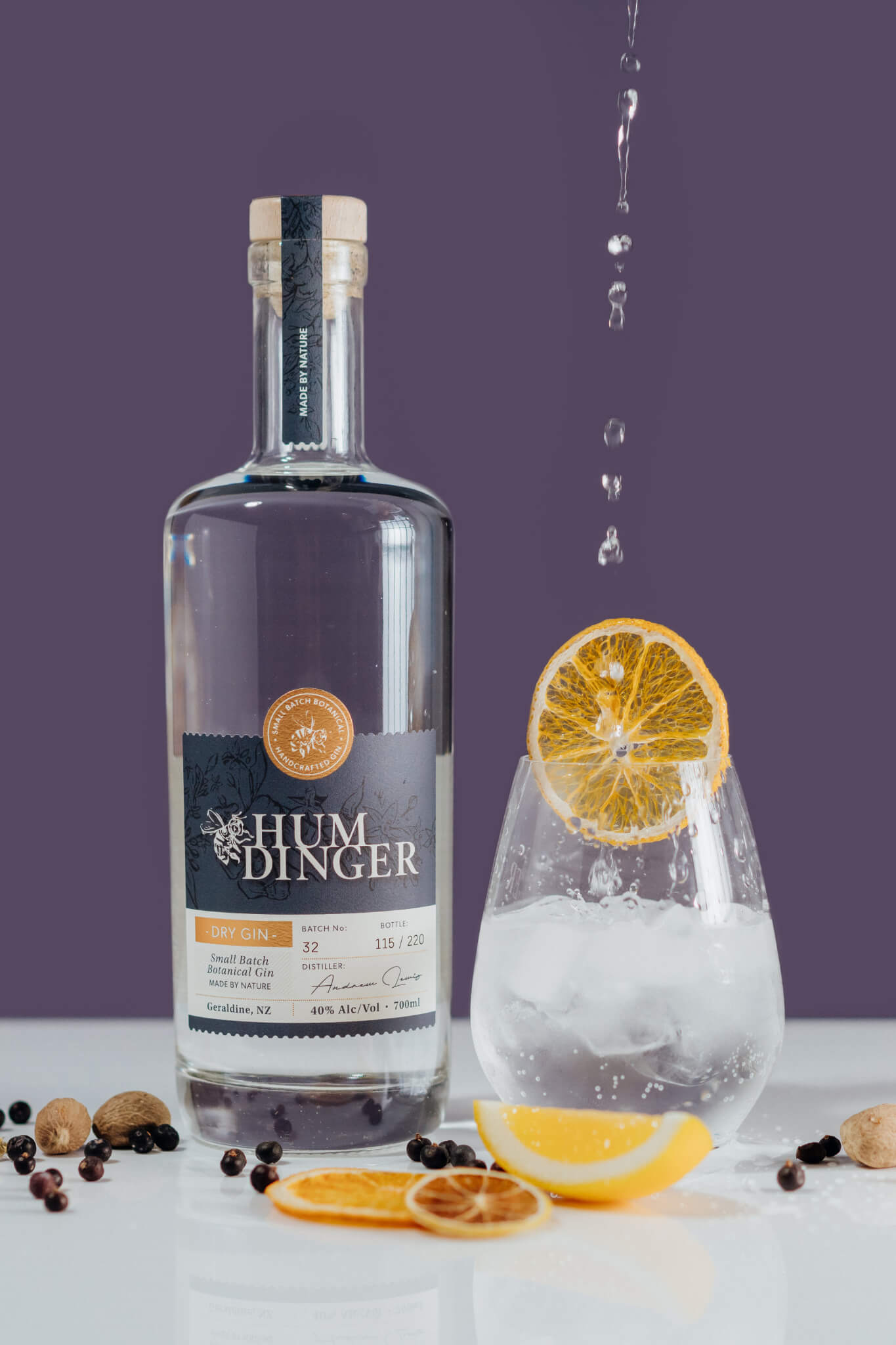 Humdinger Premium Dry Gin from Geraldine NZ