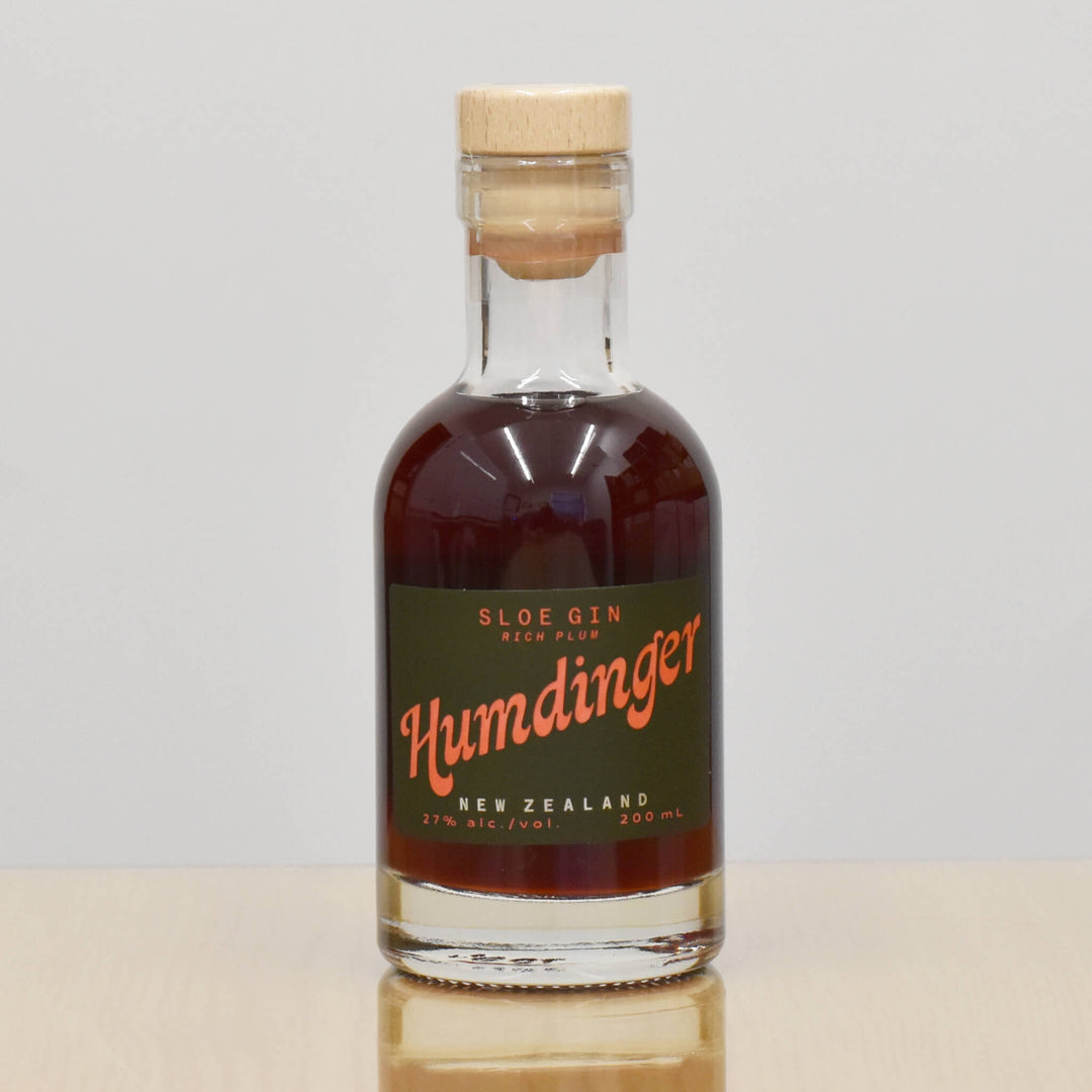 200ml bottle of Humdinger Sloe Gin from Geraldine Distillery
