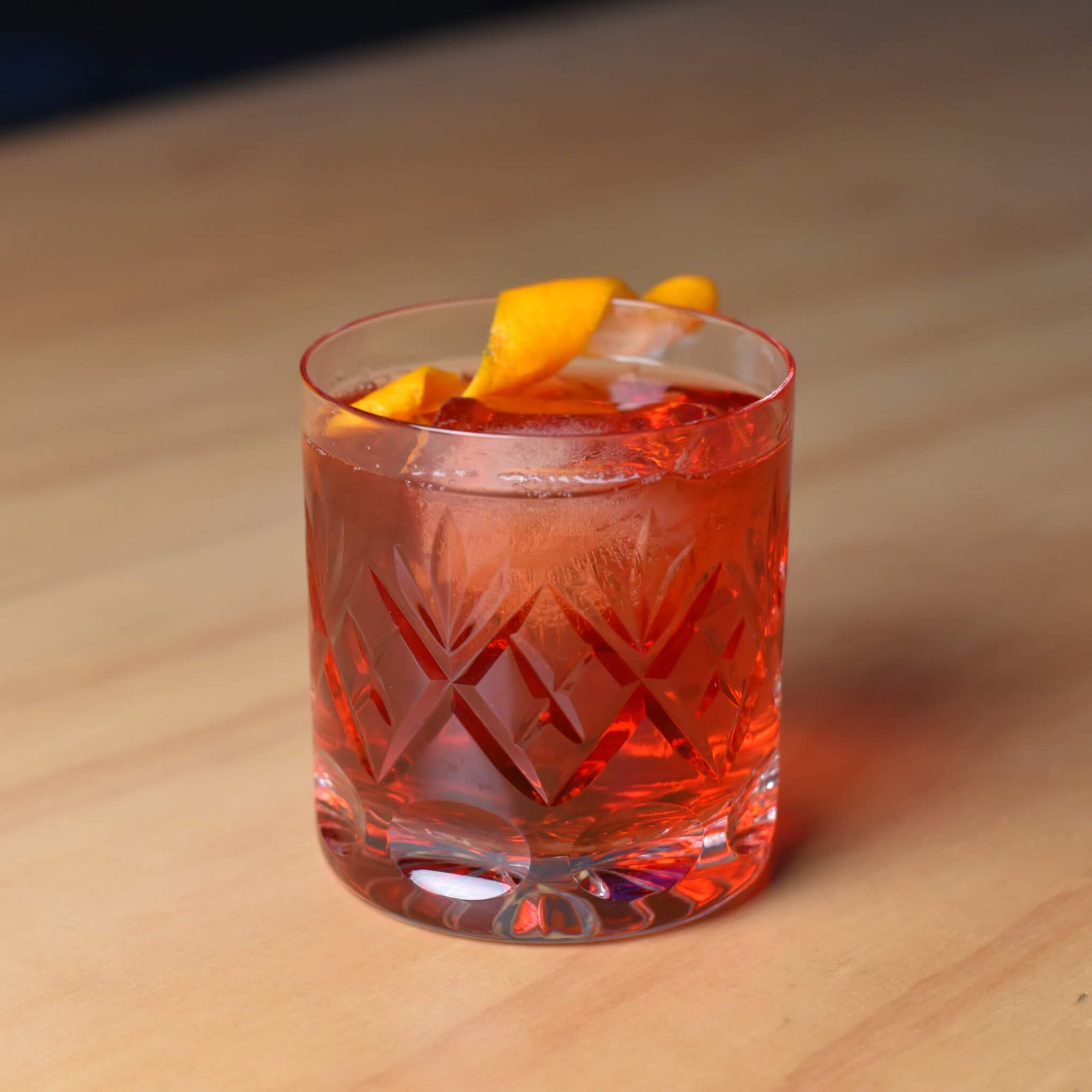 Sloegroni cocktail made in Geraldine using Humdinger Sloe Gin