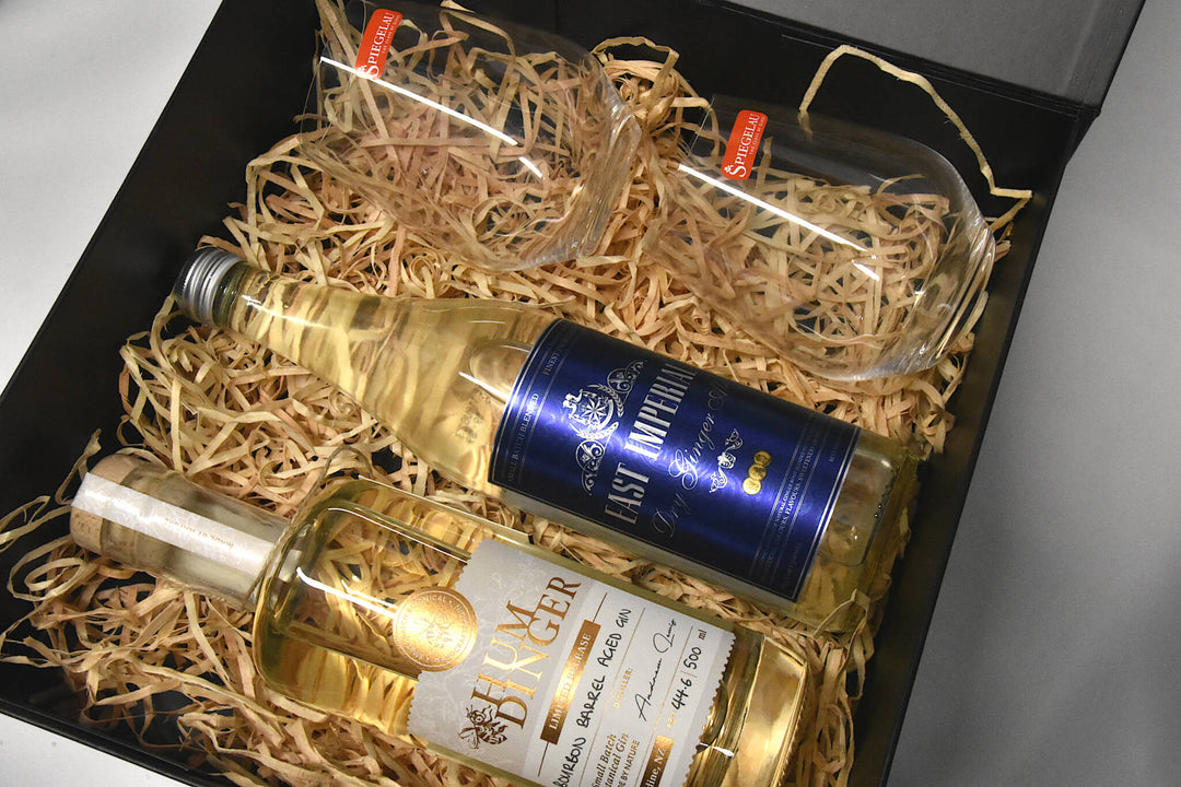 Barrel Aged Gin with Ginger Ale and Glasses Gift Box