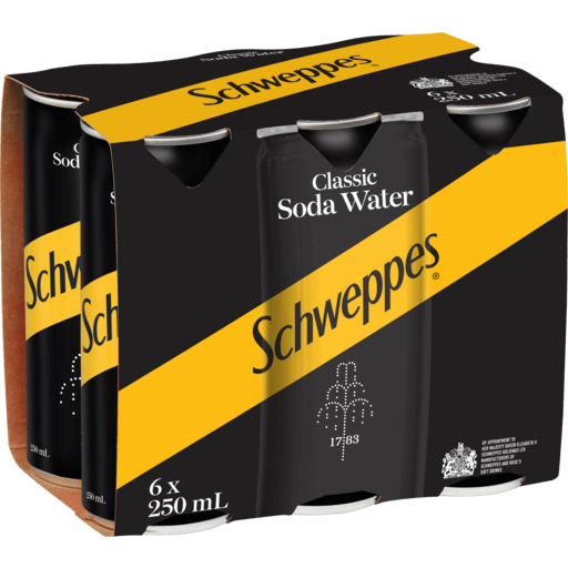 Schweppes soda water cans for gin cocktails