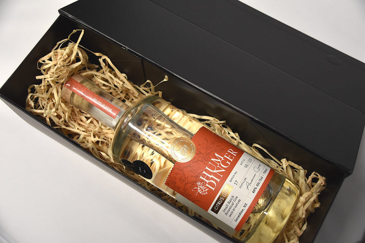Humdinger build-your-own gin gift box in matte-black presentation box